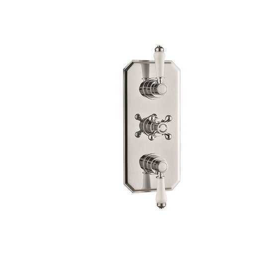 CARYS Traditional Thermostatic Concealed Triple Control Shower Valve Chrome