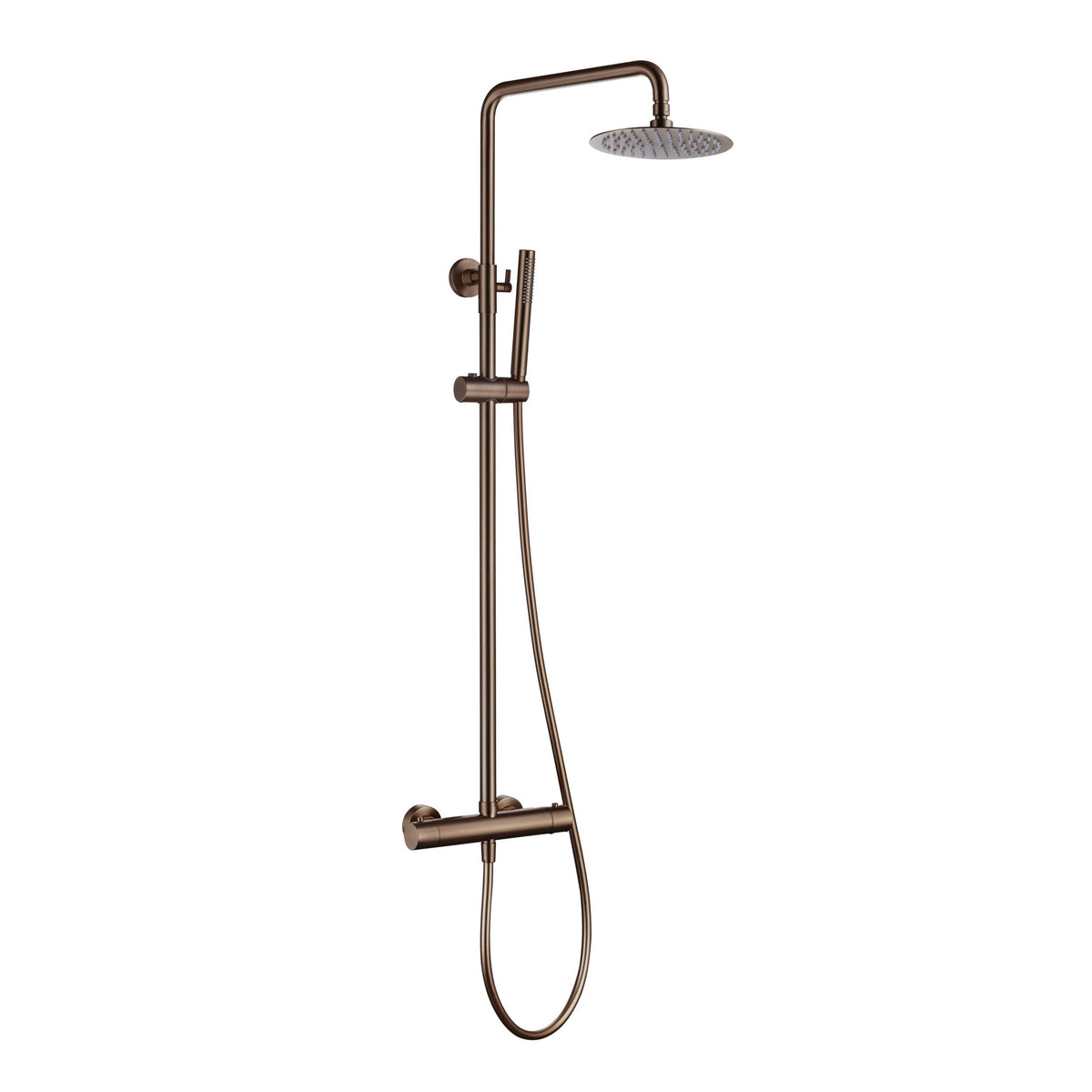 Round Brushed Bronze Cool Touch Dual Function Shower