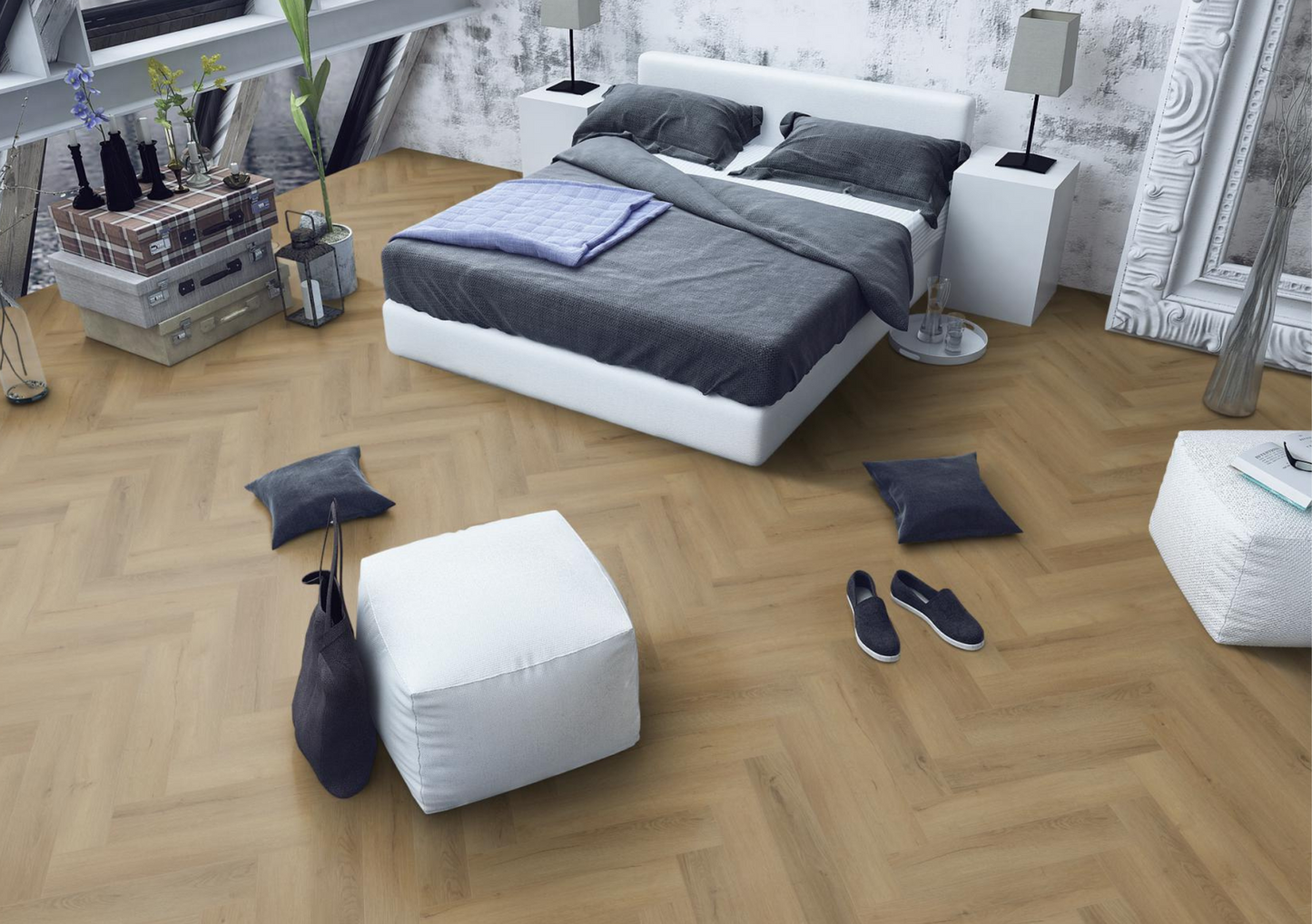 Barley Oak Herringbone LVT Dryback