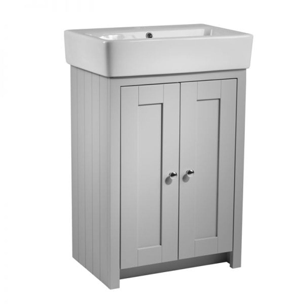 Lansdown 575 Pebble Grey Vanity Unit & Basin - Tile Depot -