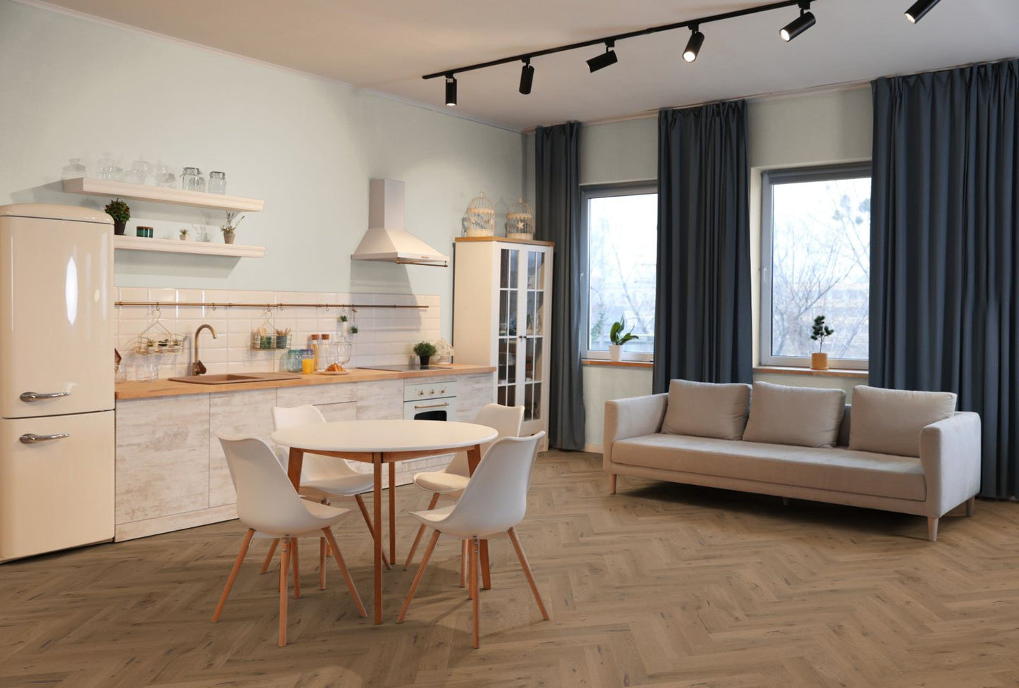 The Castro Collection Smoked White Oak Herringbone 120