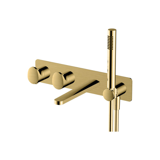 RAK Portofino Thermostatic Dual Outlet Horizontal Concealed Valve Bath Spout Inc Shower Kit