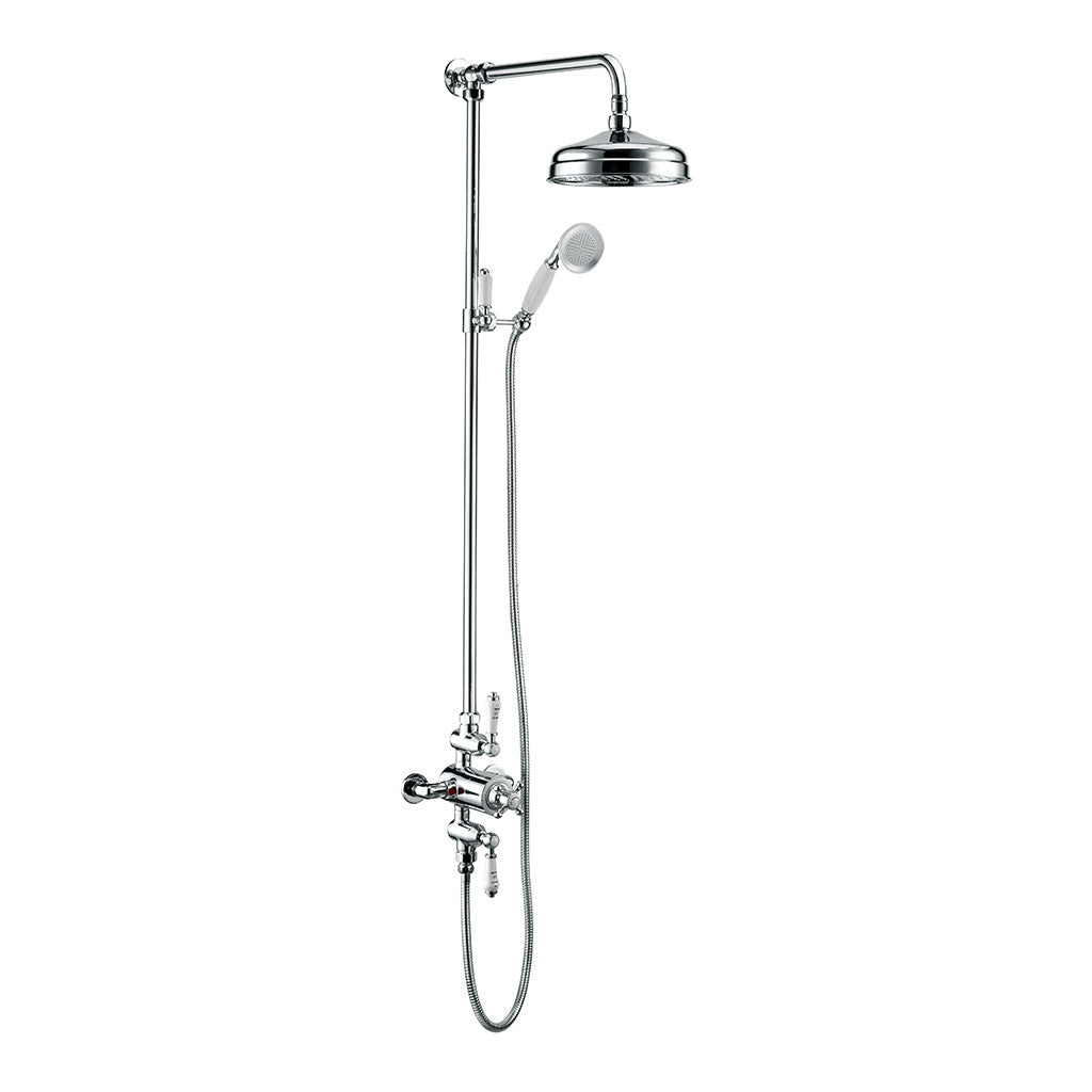 Traditional Twin Exposed Thermostatic Shower Valve With Side Rail - Tile Depot -