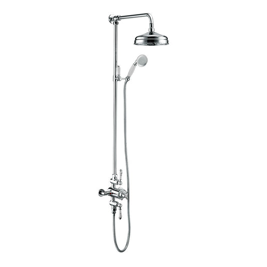 Traditional Twin Exposed Thermostatic Shower Valve With Side Rail - Tile Depot -