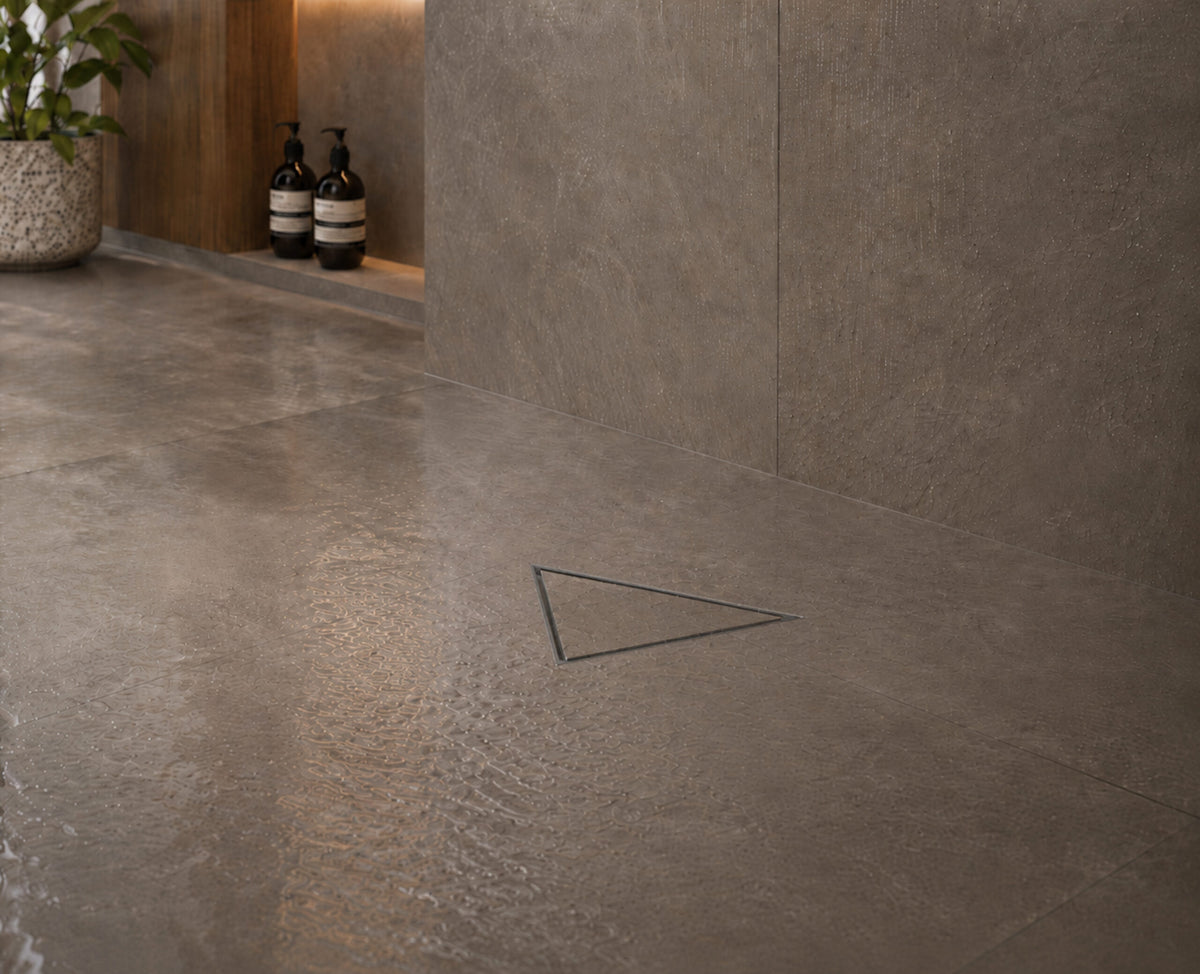 Uni 330mm Triangle Floor Drain Tileable and grate