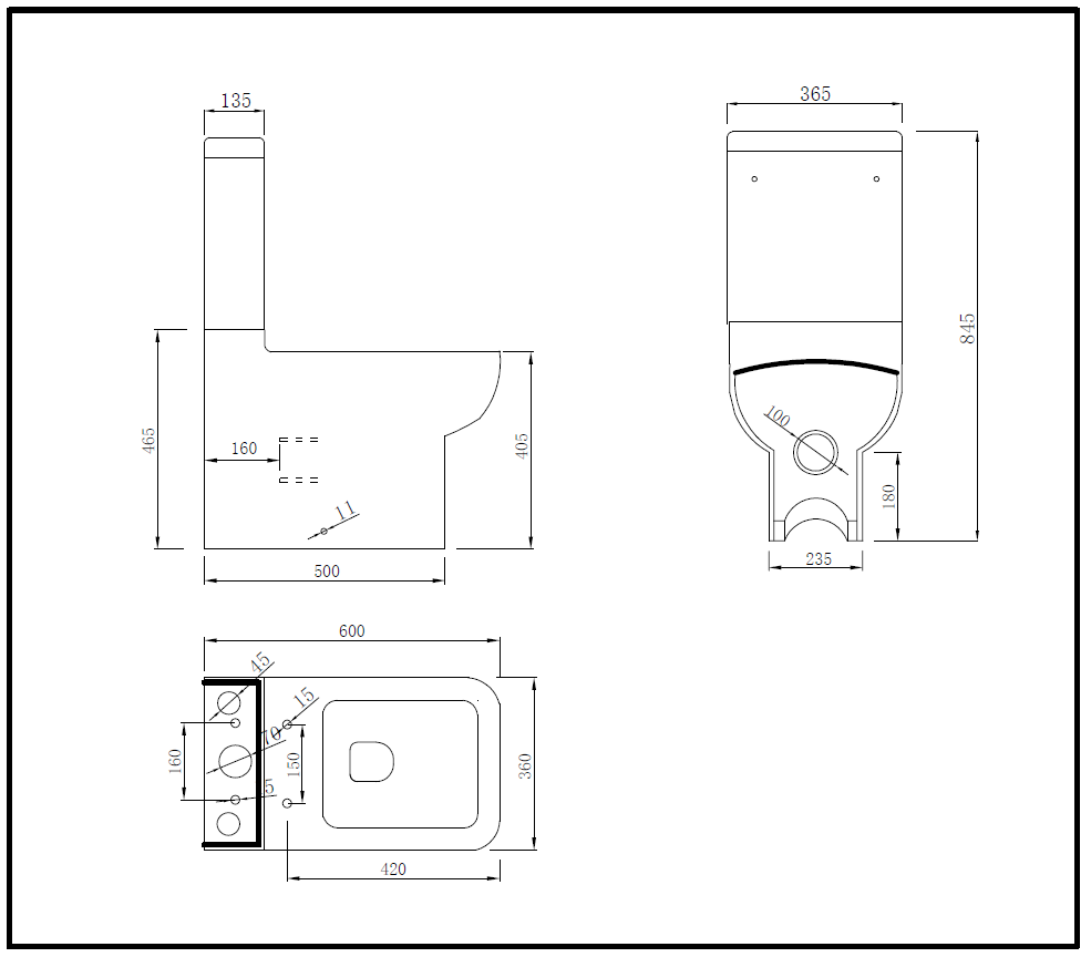 Evon Close Couple Fully Back to Wall Rimeless Toilet