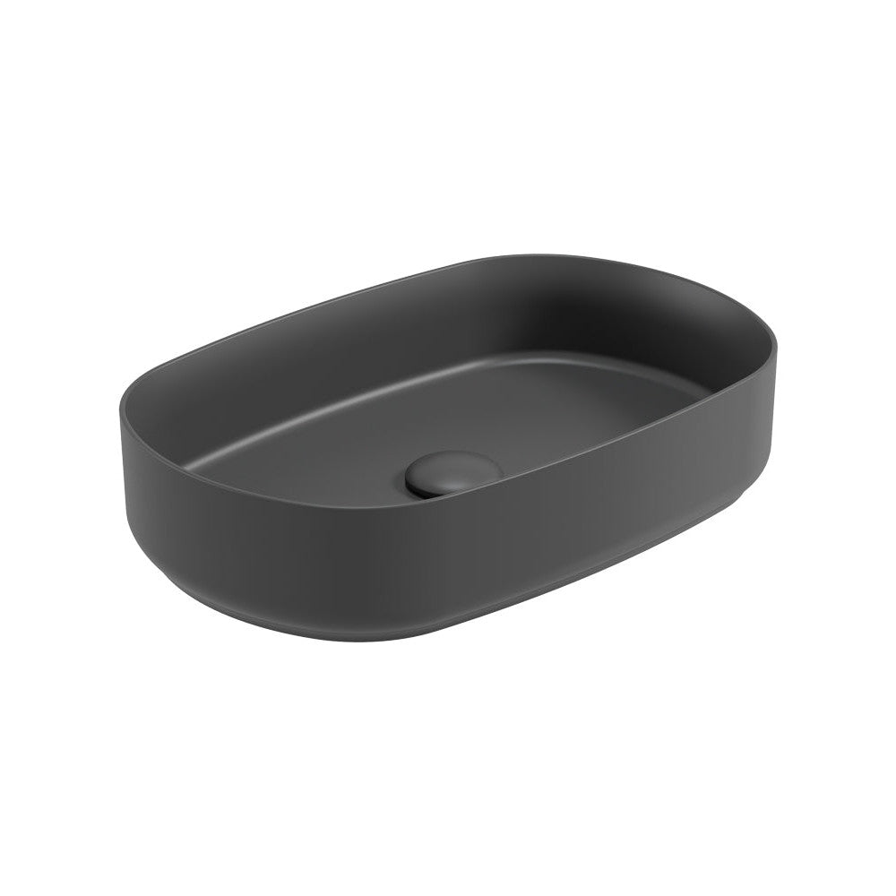 AVANTI Oval Countertop Wash Basin & Satin White Ceramic Click Clack Waste