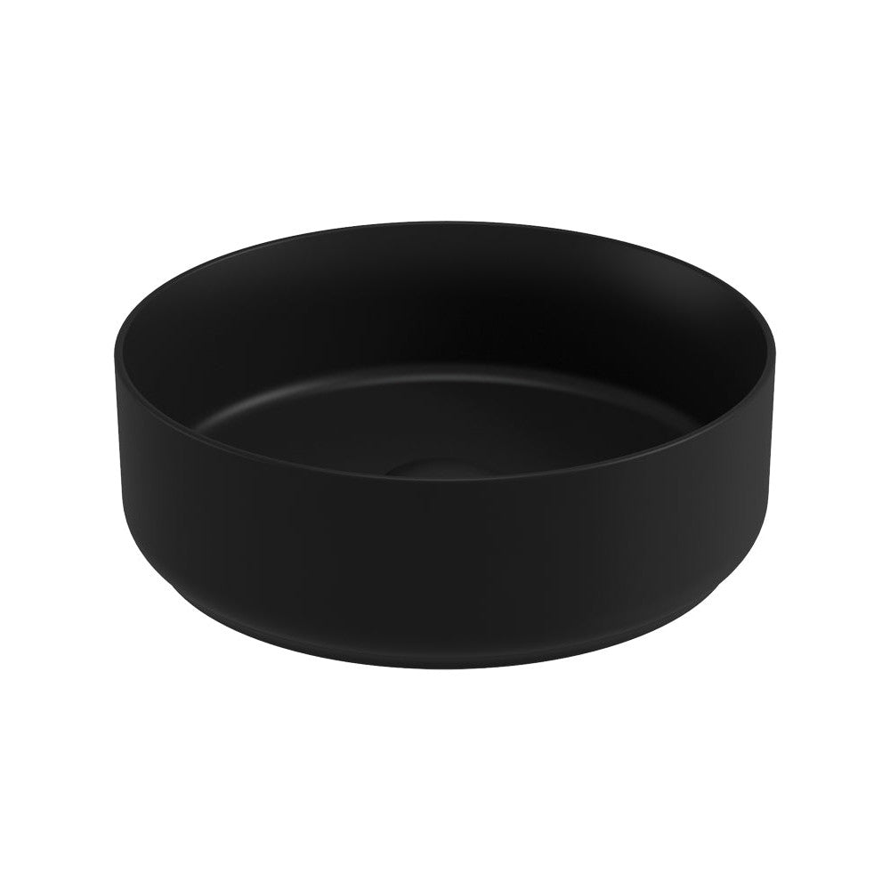 AVANTI Round 36cm Countertop Wash Basin & Satin White Ceramic Click Clack Waste
