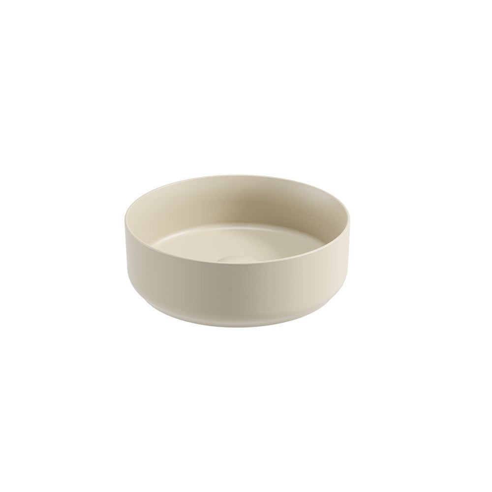 AVANTI Round Countertop Wash Basin & Satin White Ceramic Click Clack Waste
