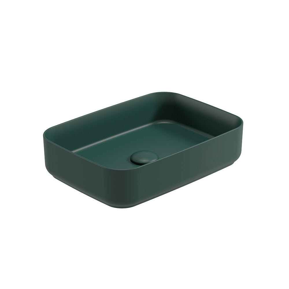 AVANTI Square Countertop Wash Basin & Satin White Ceramic Click Clack Waste