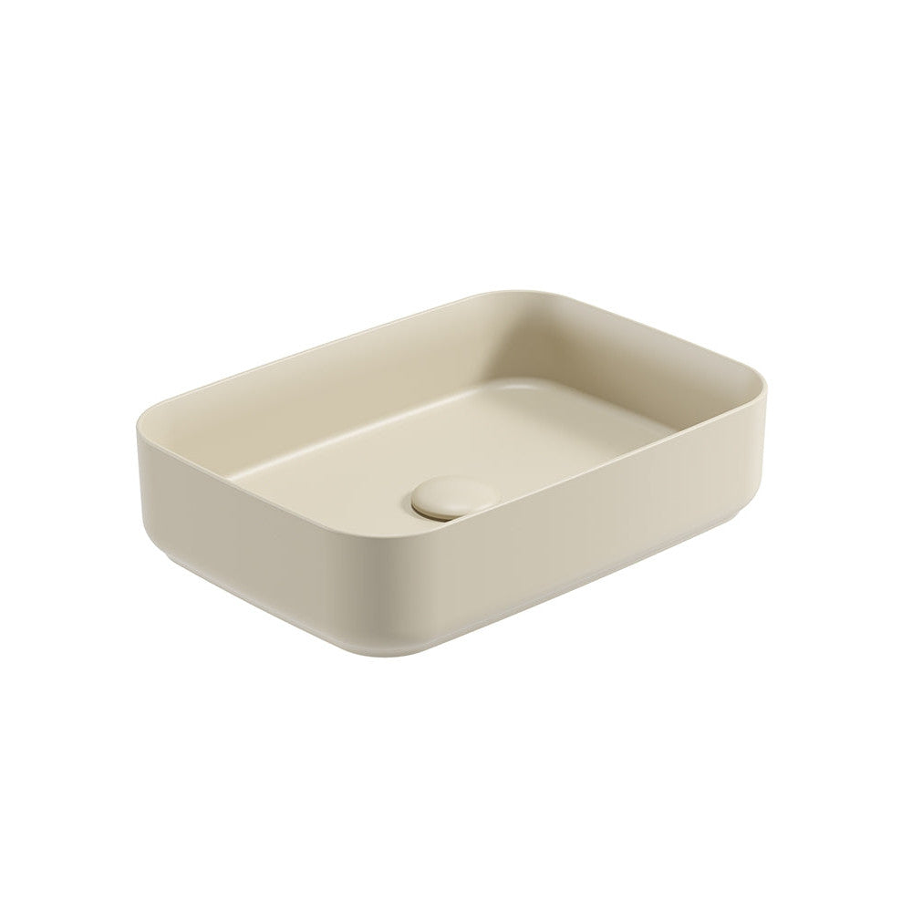 AVANTI Square Countertop Wash Basin & Satin White Ceramic Click Clack Waste