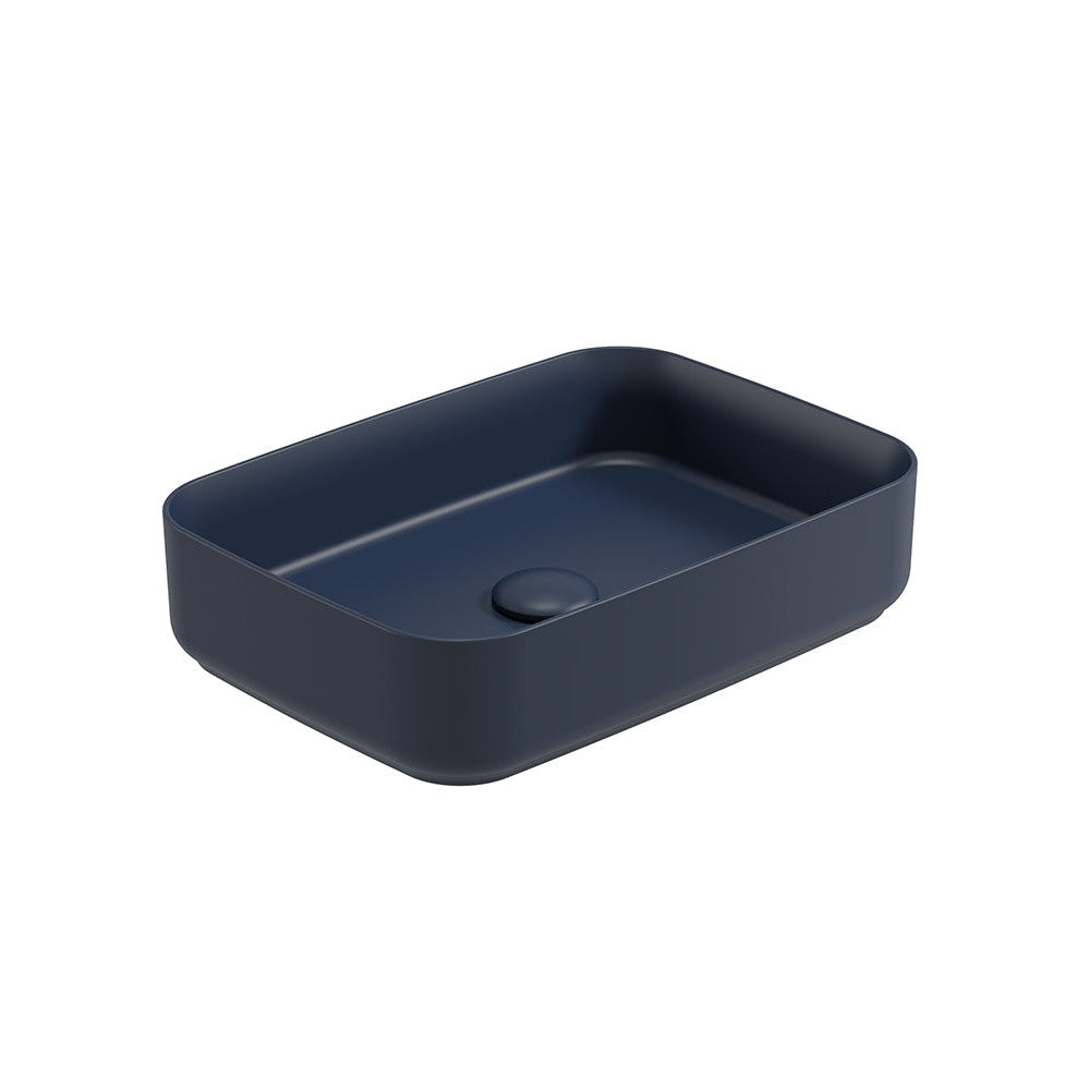 AVANTI Square Countertop Wash Basin & Satin White Ceramic Click Clack Waste