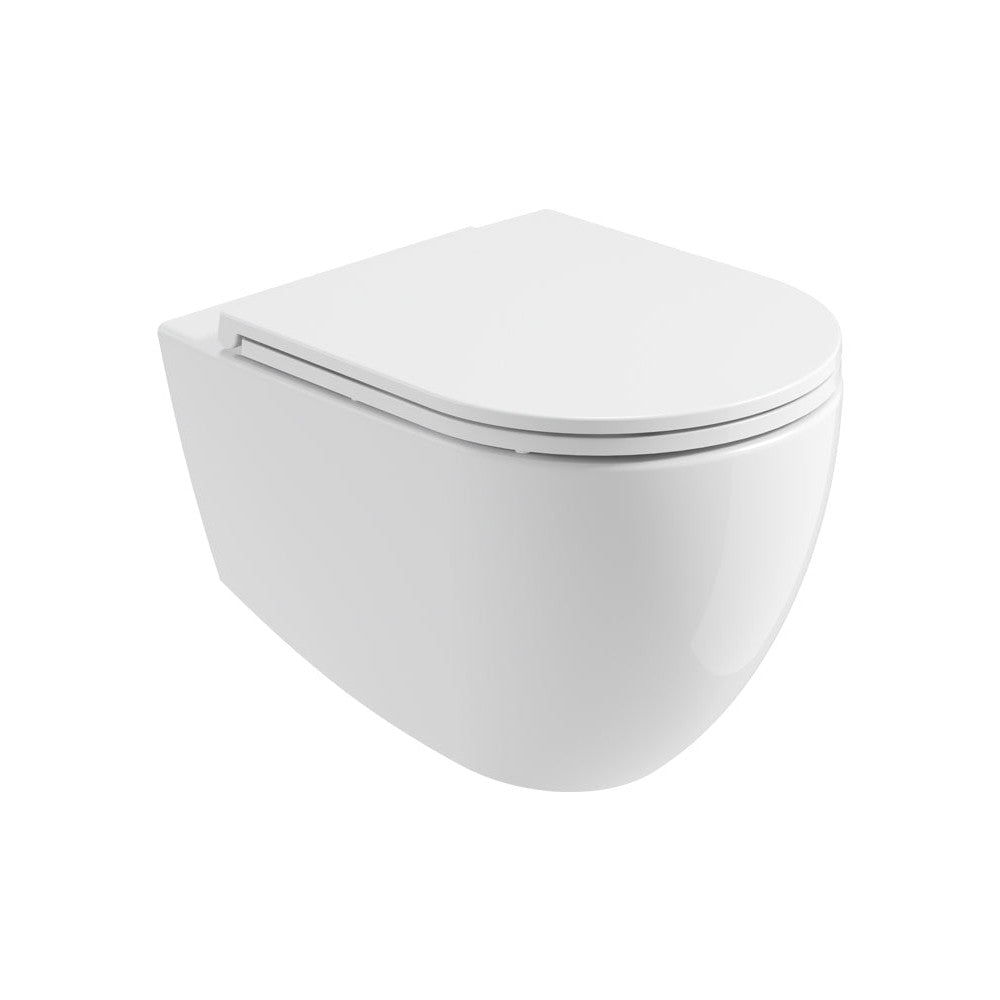 AVANTI Rimless Wall Hung WC & Soft Close Seat Ceramic