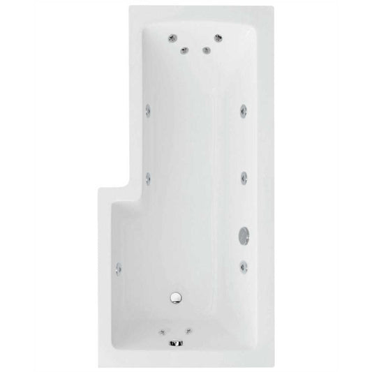 L SHAPE Single Ended Right Hand 12 Jet Whirlpool Bath & Panel