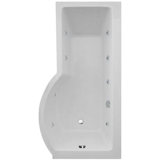 P SHAPE Single Ended Right Hand 8 Jet Whirlpool Bath & Panel