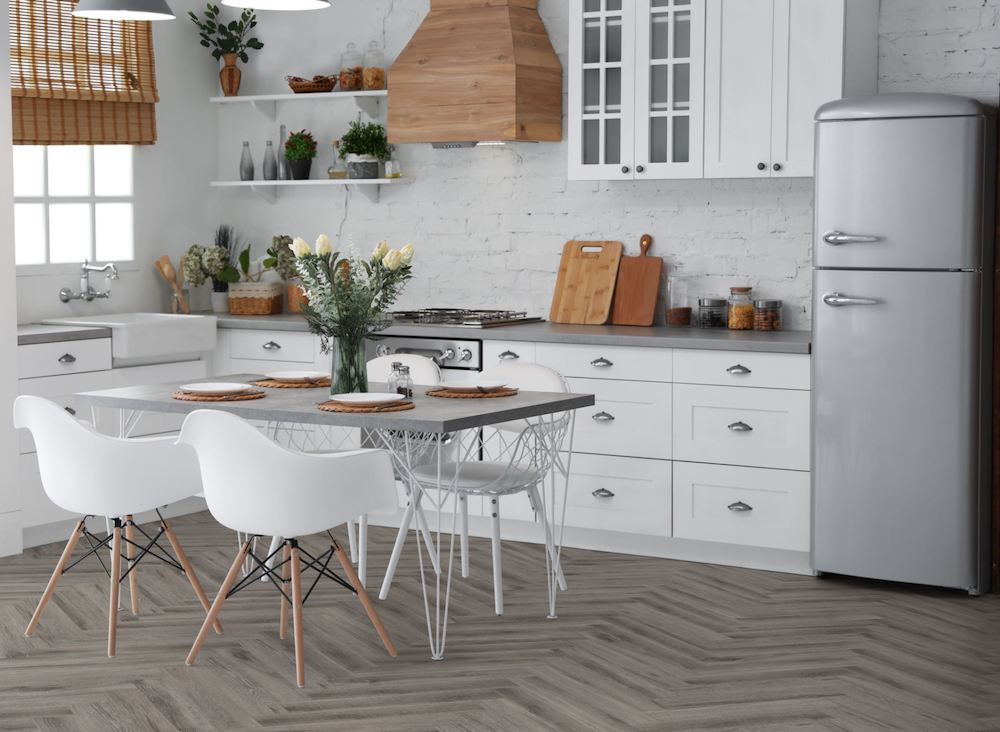 Rustic Grey Oak Herringbone