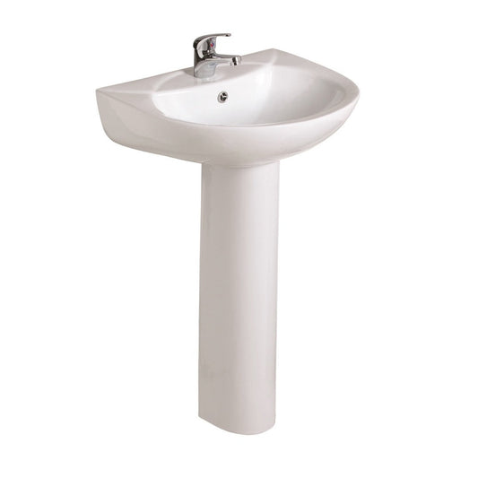 STRATA 1 Tap Hole Wash Basin & Full Pedestal