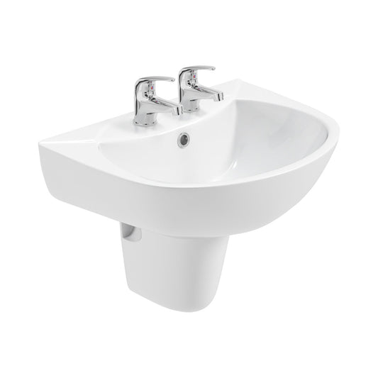STRATA 2 Tap Hole Wash Basin & Semi Pedestal