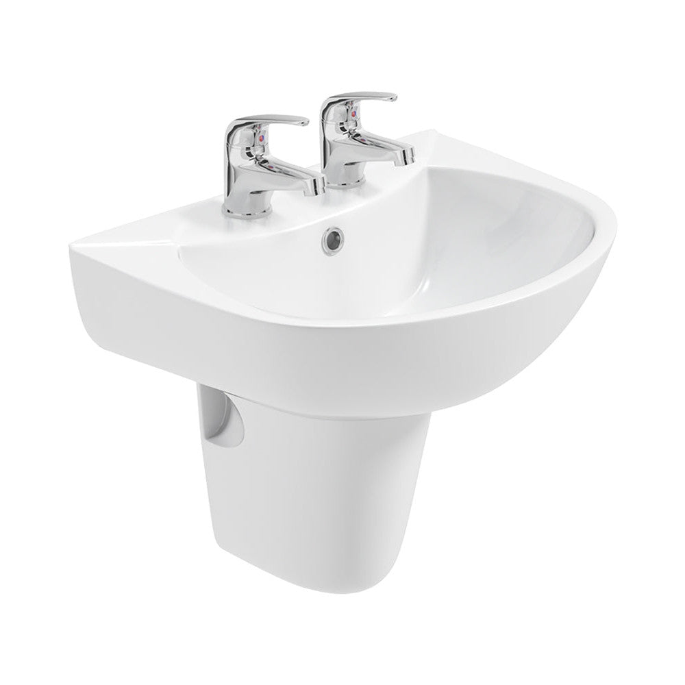 STRATA 2 Tap Hole Wash Basin & Semi Pedestal