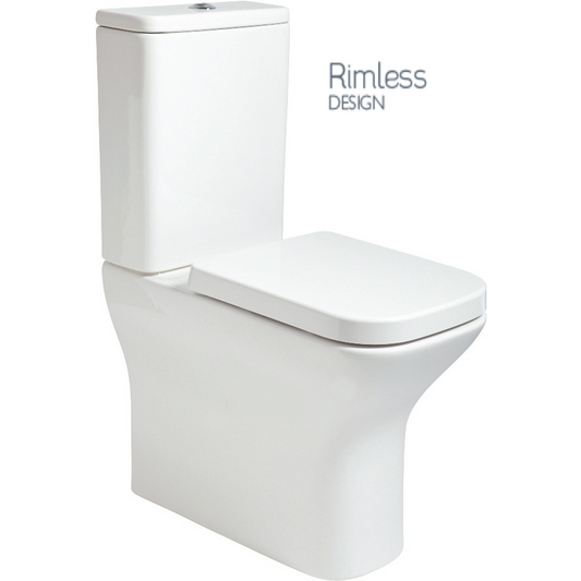 SOPHIA Rimless Comfort Height Fully Shrouded Close Coupled WC & Gamma Soft Close Seat