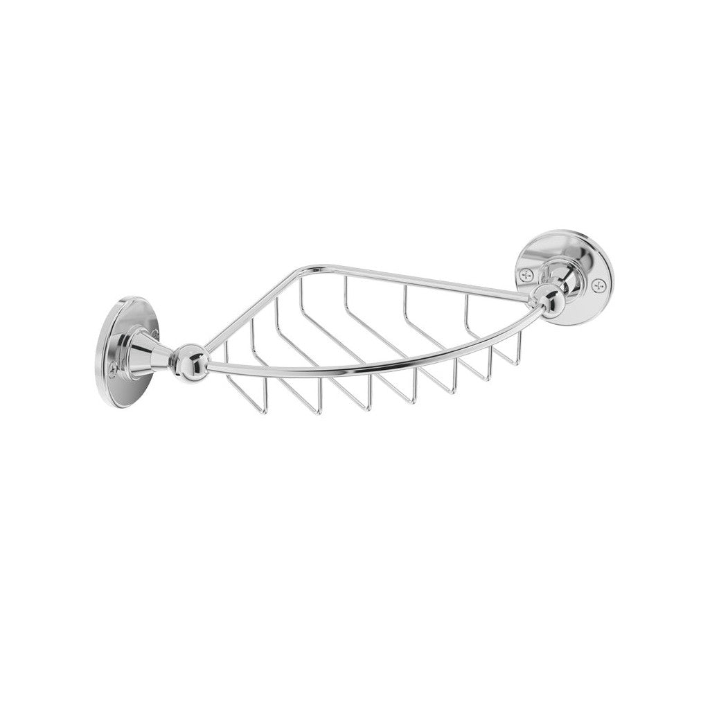 STOCKTON Traditional Corner Soap Basket Chrome