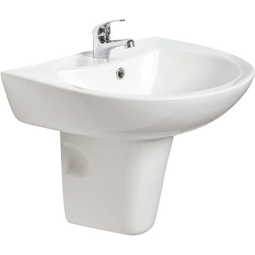 STRATA 1 Tap Hole Wash Basin & Semi Pedestal