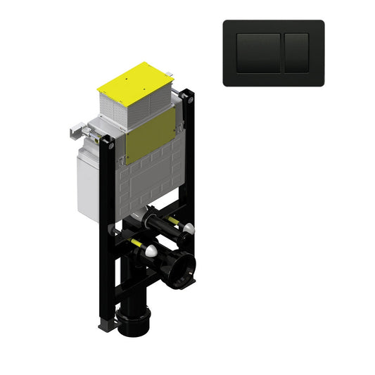 Small Fastfix Frame for Wall Hung WC Rectangle Fascia Plate Black