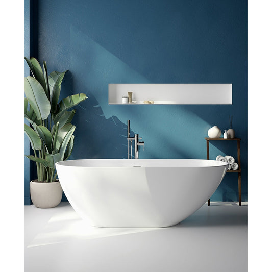 ABYSS Freestanding Bath white including Waste and Overflow