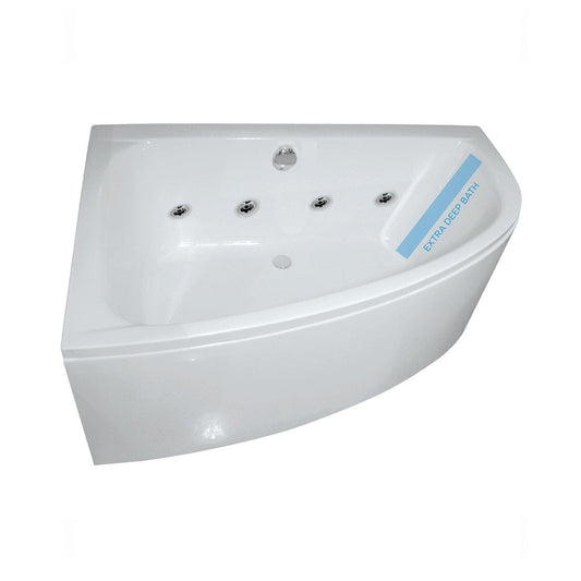 MAYA Left Hand 8 Jet Whirlpool Corner Bath
