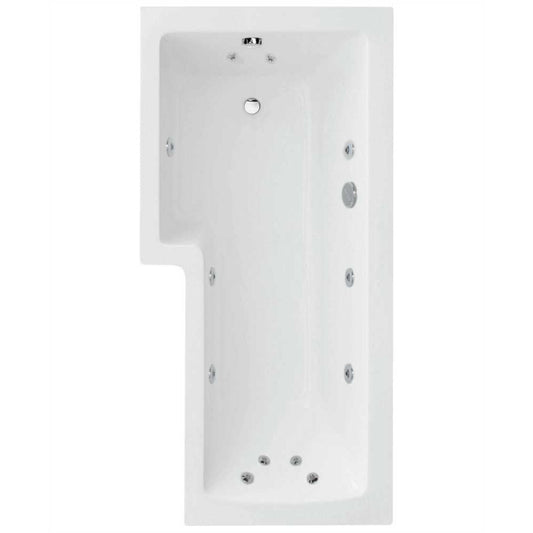 L SHAPE Left Hand Single Ended 12 Jet Whirlpool Bath & Panel