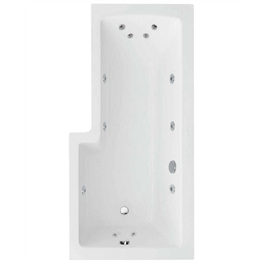 L SHAPE Right Hand Single Ended 12 Jet Whirlpool Bath & Panel