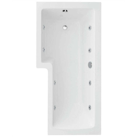 L SHAPE Left Hand Single Ended 8 Jet Whirlpool Bath & Panel