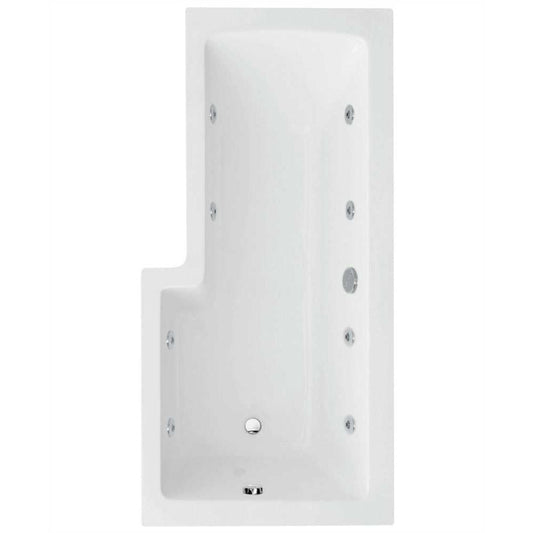 L SHAPE Right Hand Single Ended 8 Jet Whirlpool Bath & Panel
