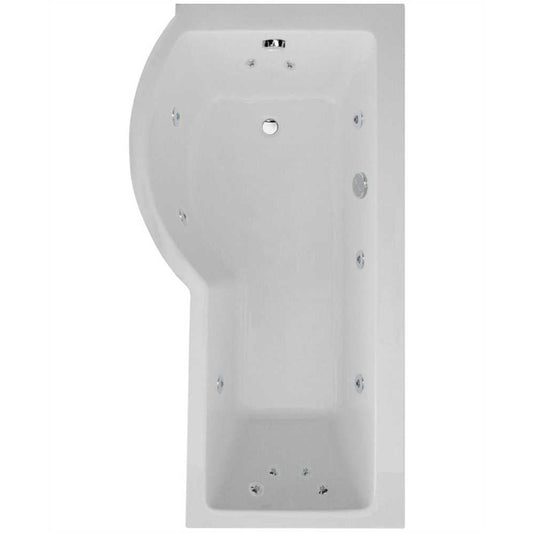 P SHAPE Left Hand Single Ended 12 Jet Whirlpool Bath & Panel