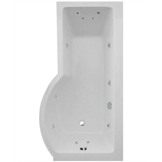 P SHAPE Right Hand Single Ended 12 Jet Whirlpool Bath & Panel