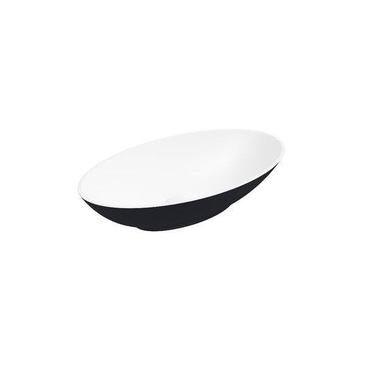 SKAL Oval Wash Basin White Black & Waste