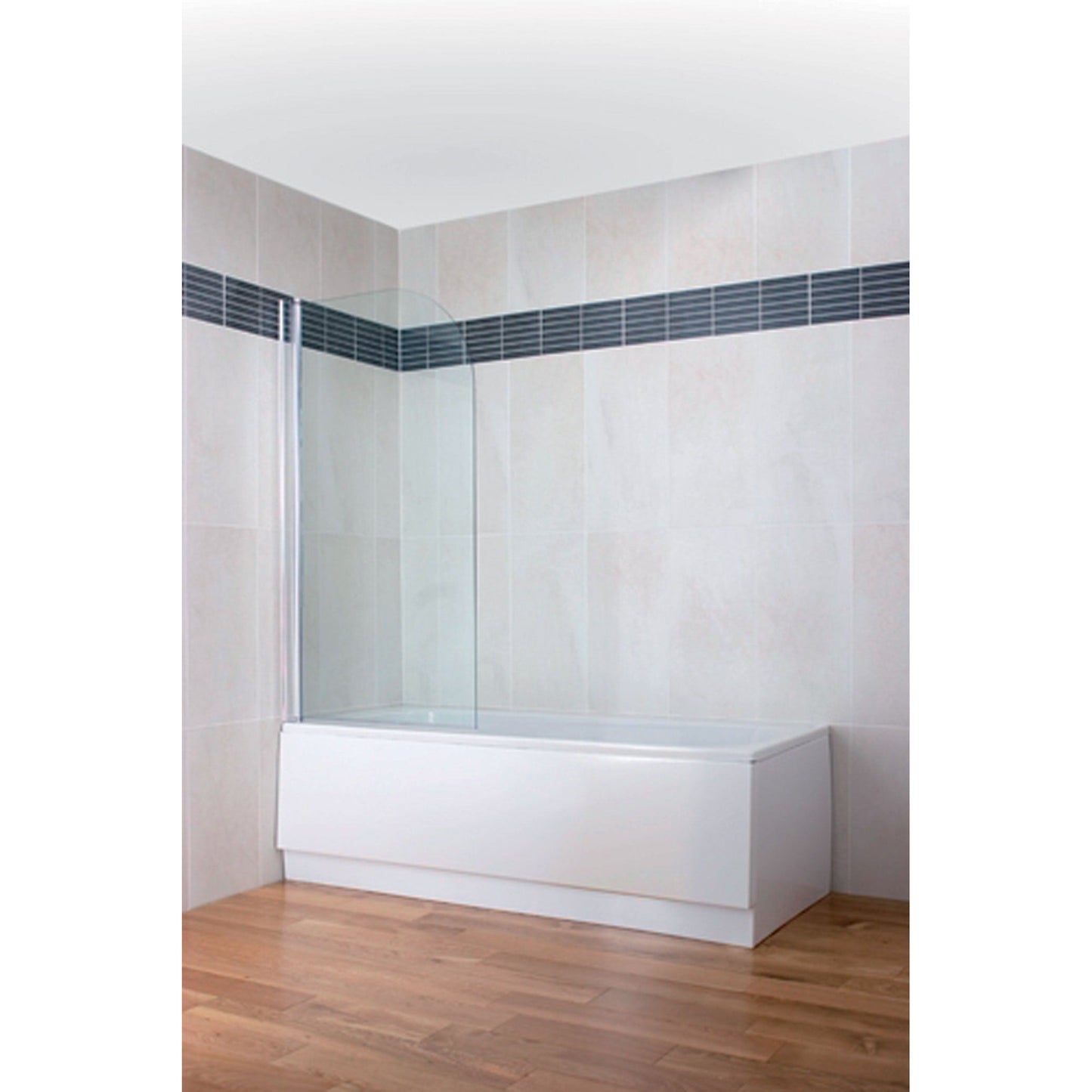 Curved Top Bath Screen Silver
