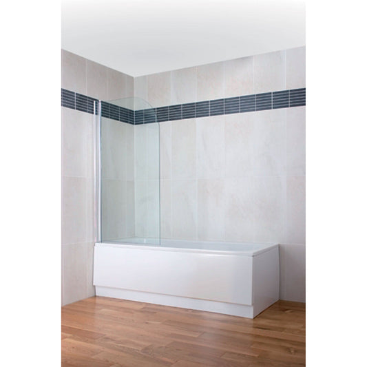 Curved Top Bath Screen  Silver