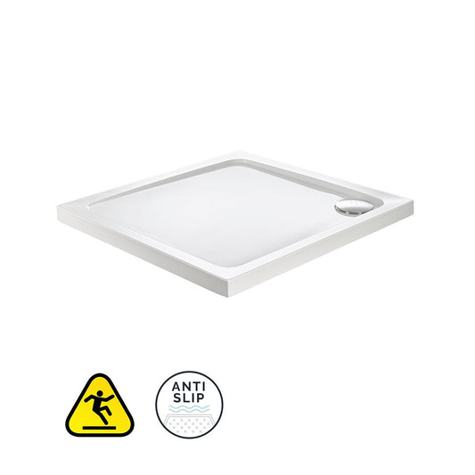 KRISTAL SECURE Square Low Profile Anti Slip Class C Shower Tray & Waste