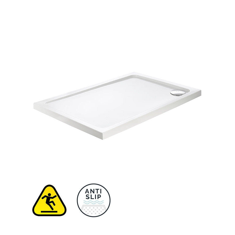KRISTAL SECURE Rectangle Low Profile Anti Slip Class C Shower Tray & Waste