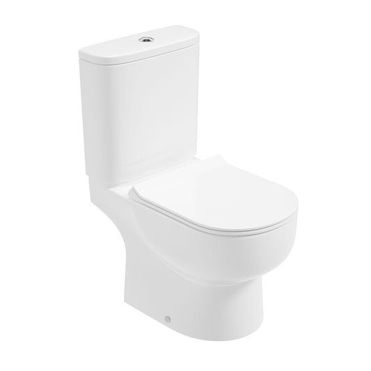 VIA Rimless Open Back Closed Coupled WC & Sequence Slim Soft Close Seat