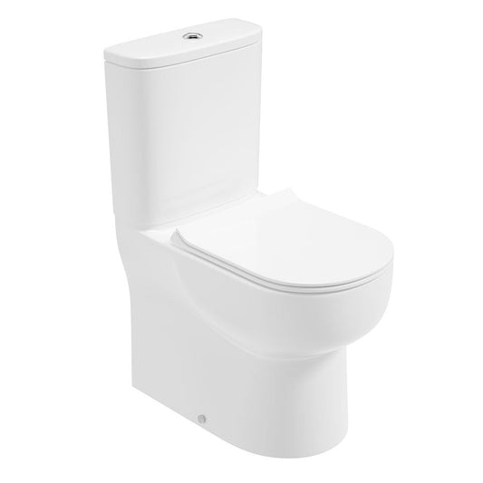 VIA Rimless Comfort Height Fully Shrouded Closed Coupled WC & Sequence Slim Soft Close Seat