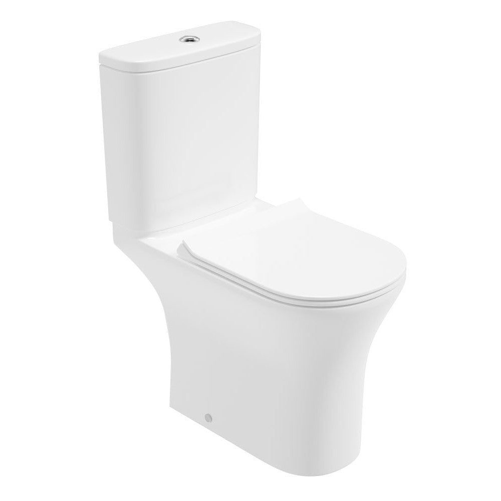 PEÑA Rimless Comfort Height Open Back Close Coupled WC & Sequence Slim Soft Close Seat