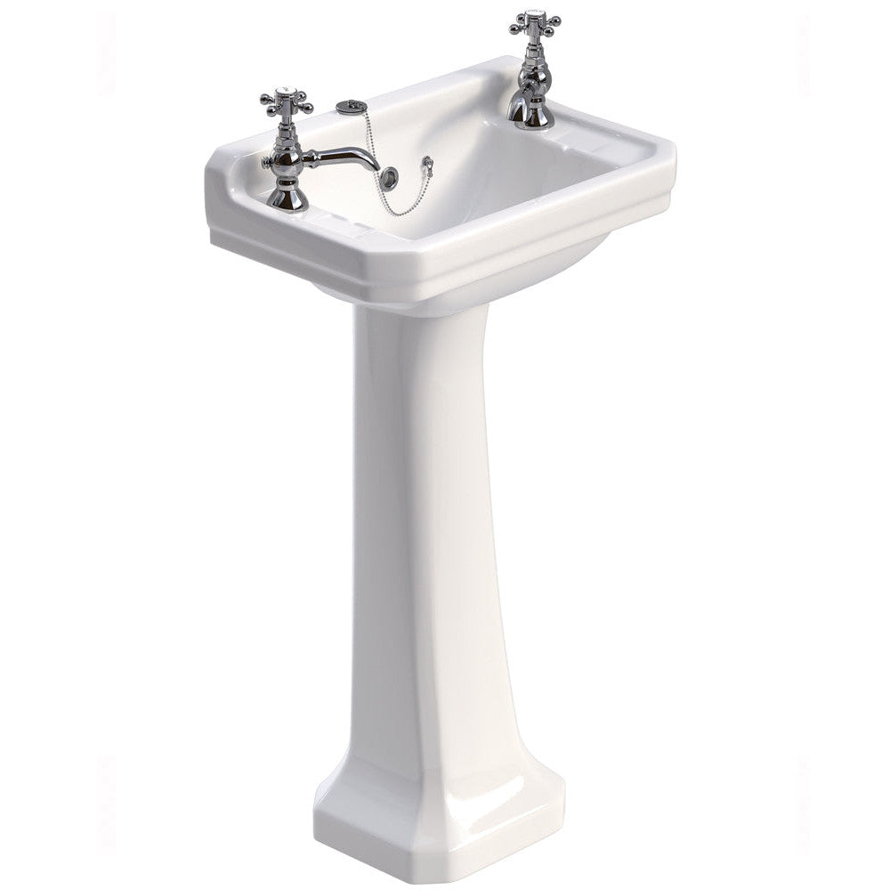 WESTBURY 2 Tap Hole Wash Basin & Full Pedestal