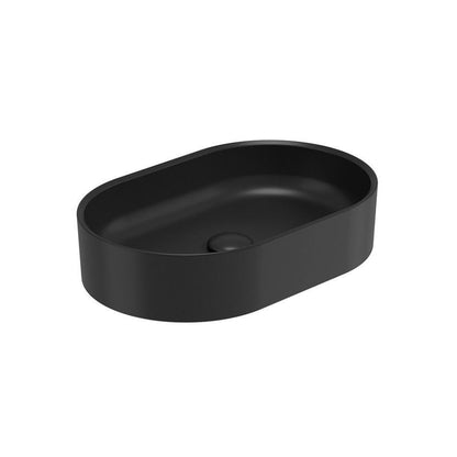 LIVING Oval Countertop Wash Basin Matt Black & Waste