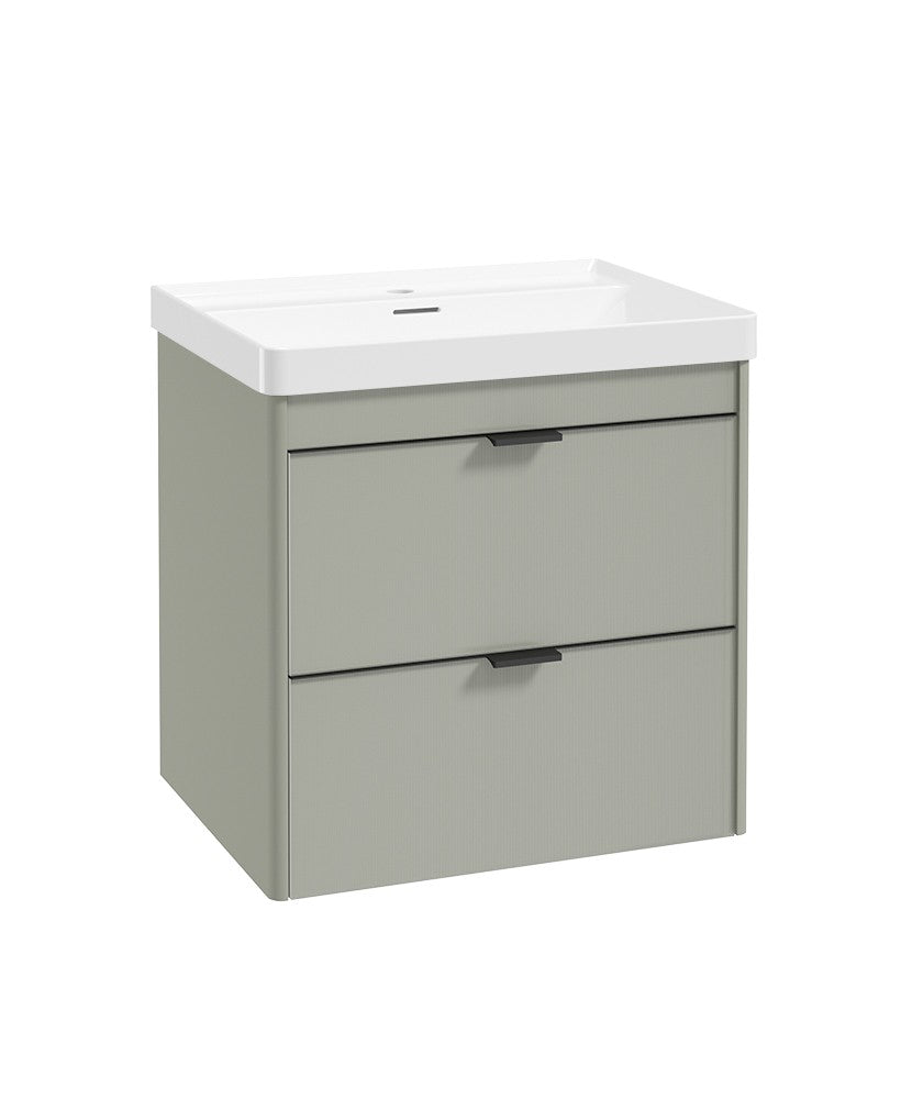 LUMIERE Wall Hung 60cm Two Drawer Vanity Unit-Reed Basin