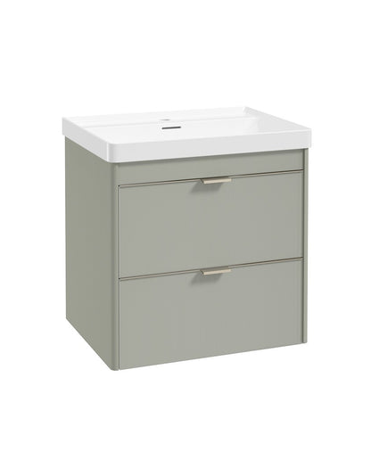 LUMIERE Wall Hung 60cm Two Drawer Vanity Unit-Reed Basin