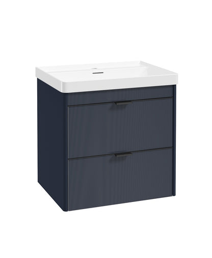 LUMIERE Wall Hung 60cm Two Drawer Vanity Unit-Reed Basin