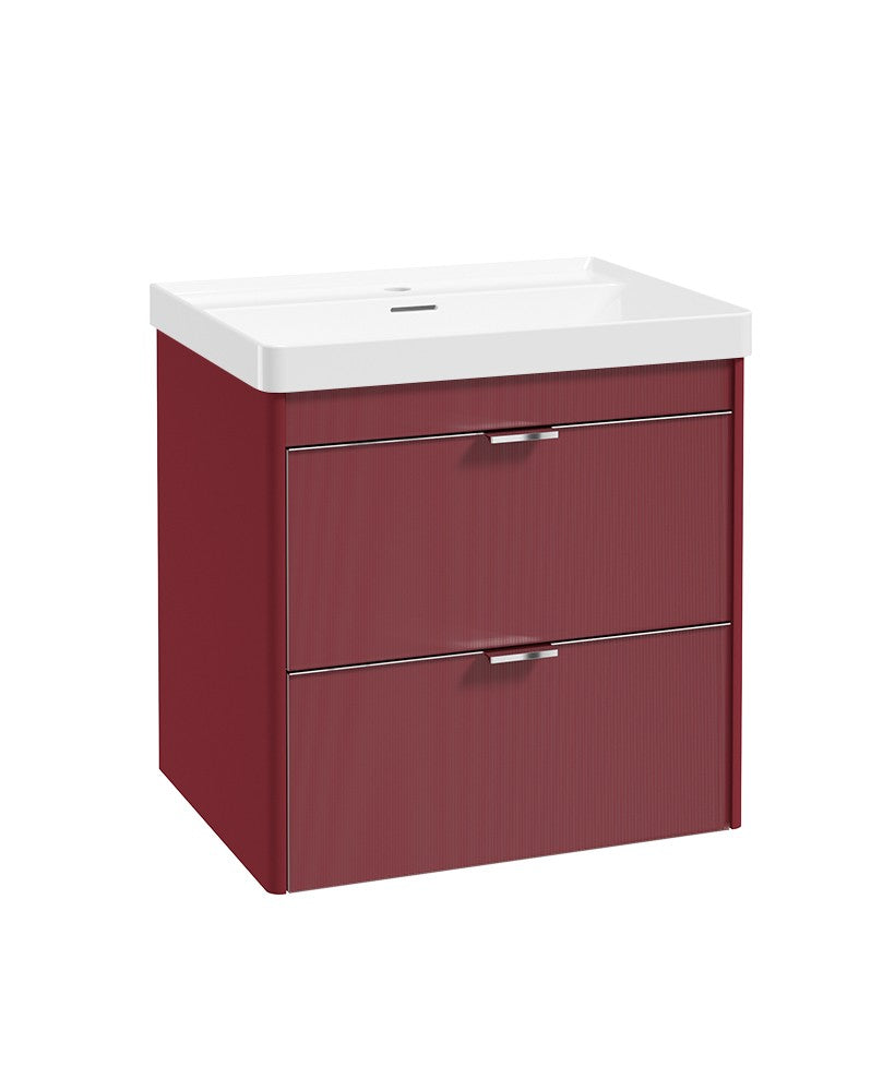 LUMIERE Wall Hung 60cm Two Drawer Vanity Unit-Reed Basin