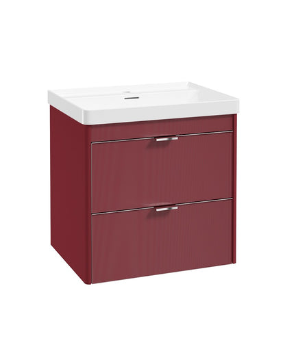 LUMIERE Wall Hung 60cm Two Drawer Vanity Unit-Reed Basin